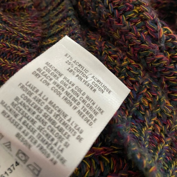 Express Sweater Womens XS Knit Twisted Open Back Red Multicolor Hippie Fall - Picture 12 of 15